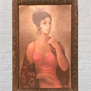 💃🏽 ‘Carmen’ vintage print in original ornate frame, Barbara Weber, c 1960’s.
